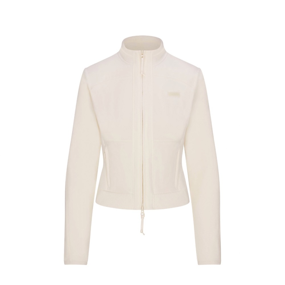 SKIMS Fleece Lounge Fitted Jacket - ECRU